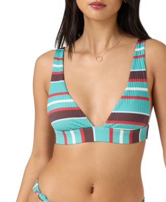 Women's Getaway Triangle D Cup & Up Stripe Bikini Top