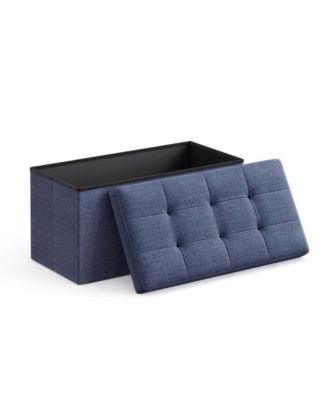 30-Inch Folding Storage Ottoman Bench with Footrest for Bedroom