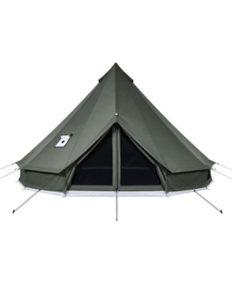Canvas Bell Camping Tent, Stove Jack, 4 Person for Camping, Travel and Outdoor Activities