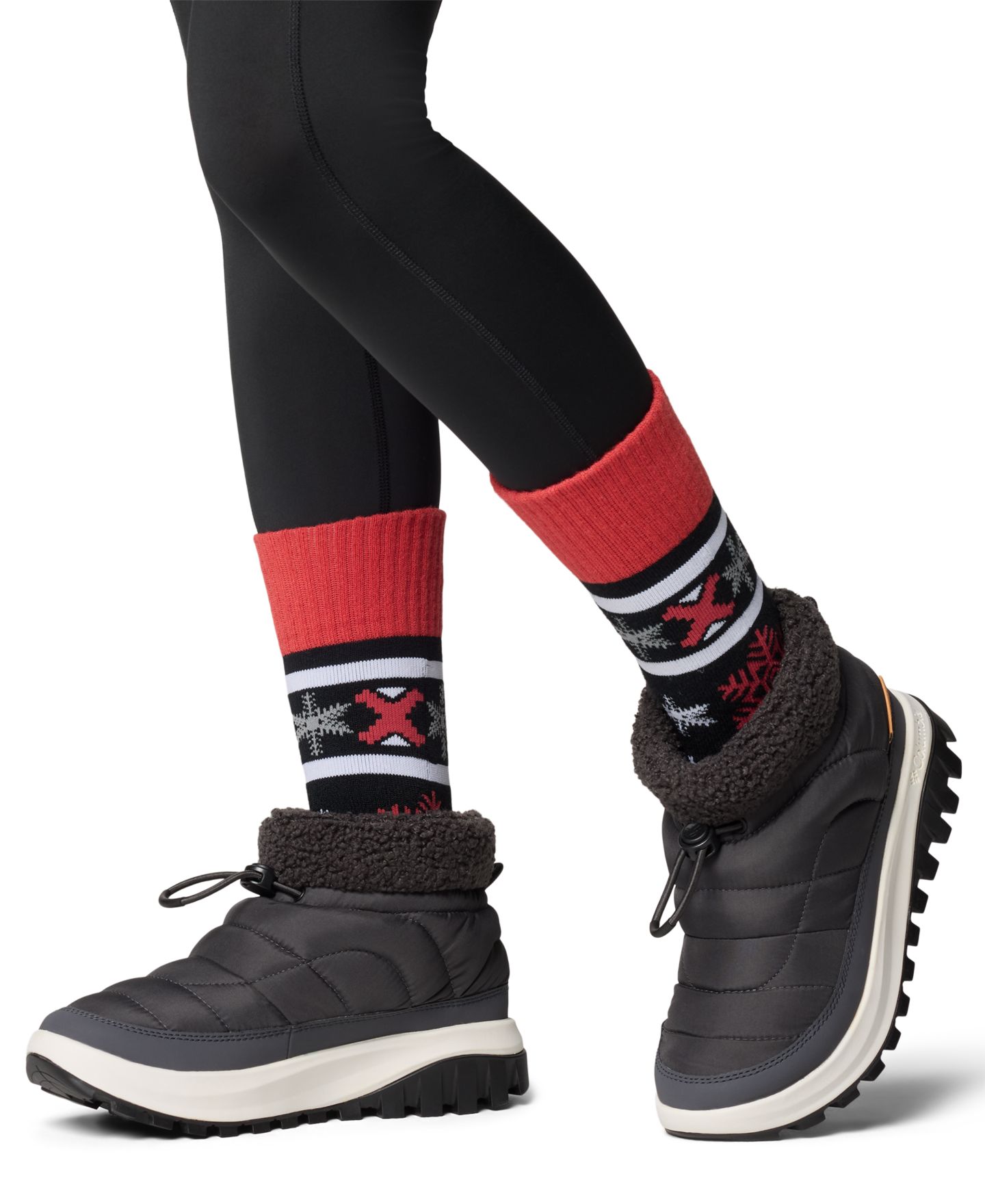 Женские утеплённые ботильоны Columbia Snowtrot Shorty, цвет: Чёрный / Морская соль — фото 10