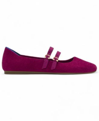 Women's ReVelvet Double Buckle Mary Jane Round Toe Flats