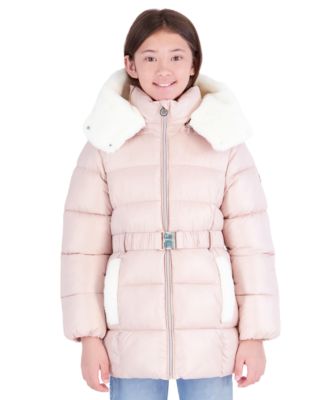 Girls' 7-16 Heavyweight Belted Hooded Stadium Jacket