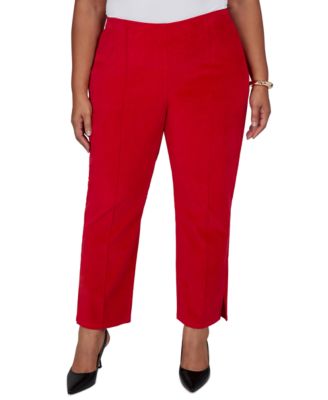 Plus Size Pull-On Velvet Ankle Pants