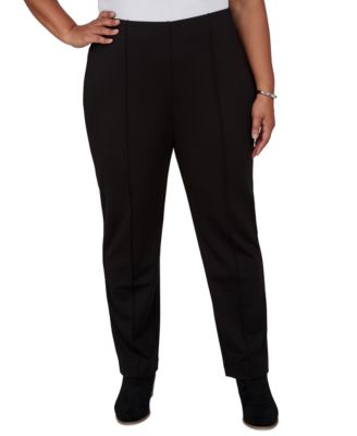 Plus Size Pull-On Straight Ponte Pants
