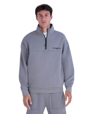Men's Quarter-Zip Mock-Neck Fleece Sweatshirt