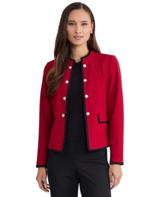 Women's Modern Compression Military Open-Front Double-Breasted Jacket