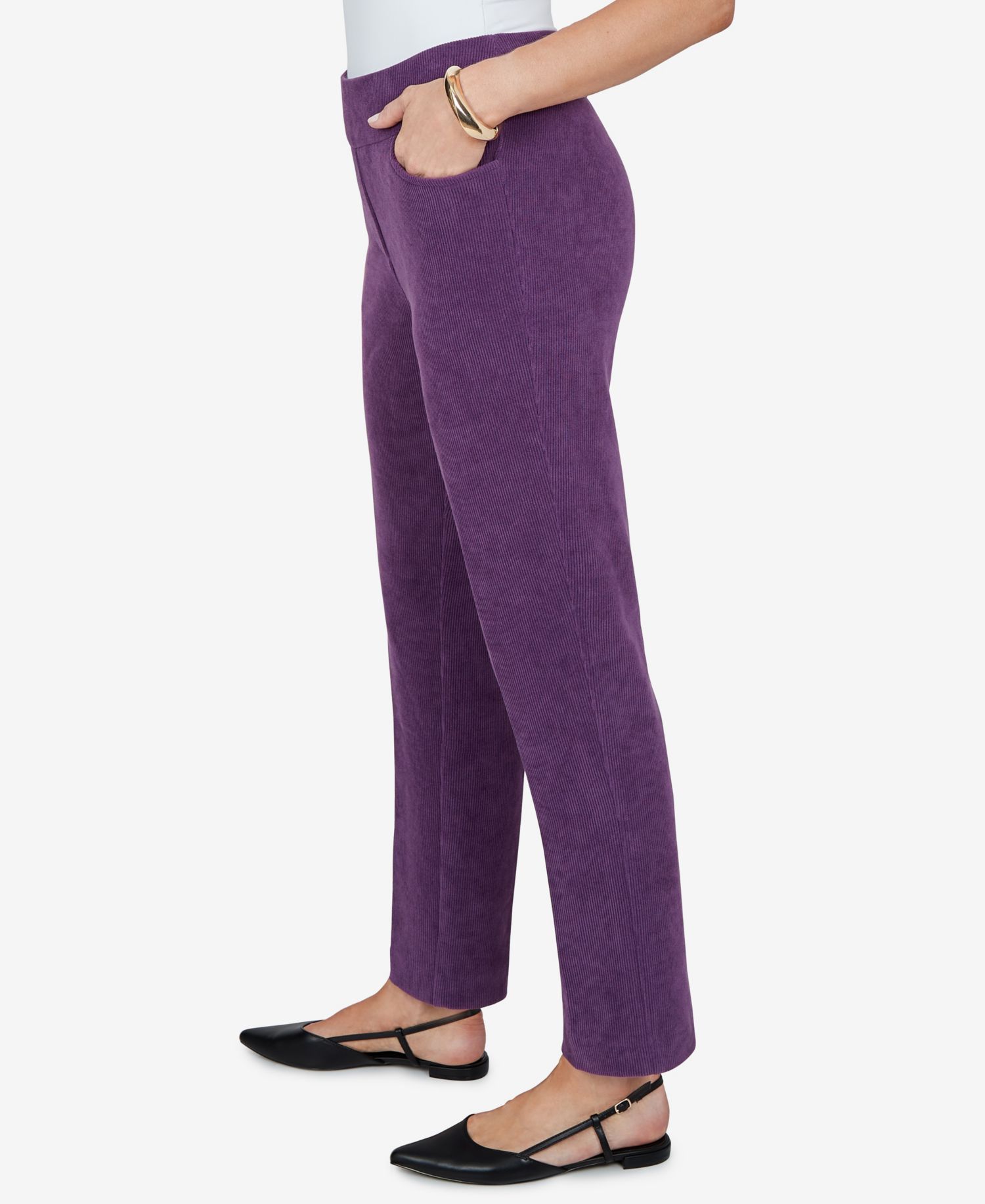 Petite Corduroy Straight Pants
