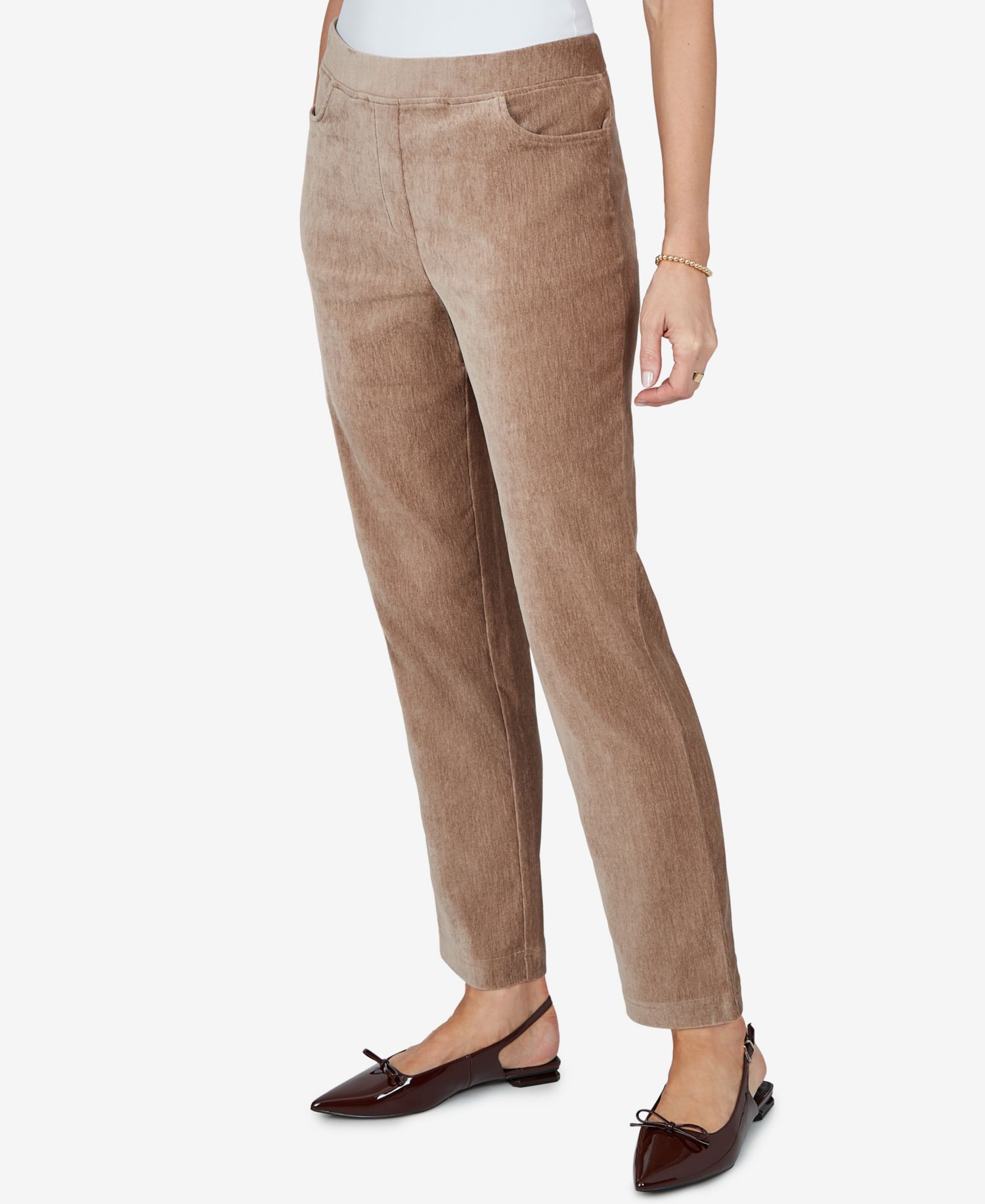 Petite Classics Pull-On Straight Corduroy Pants