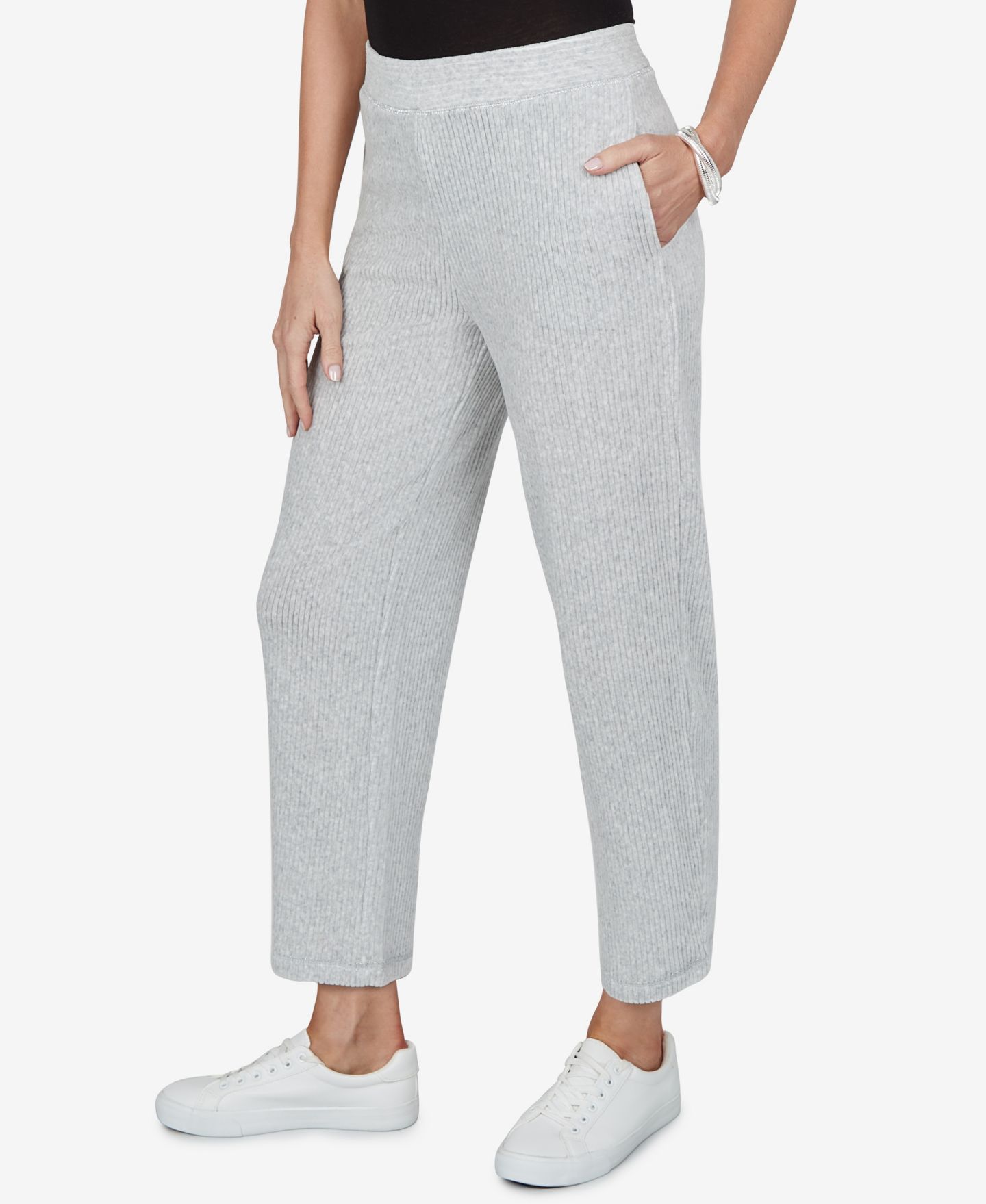 Женские брюки Alfred Dunner Petite Pull-On Elastic-Waist, цвет: Granite — фото 2