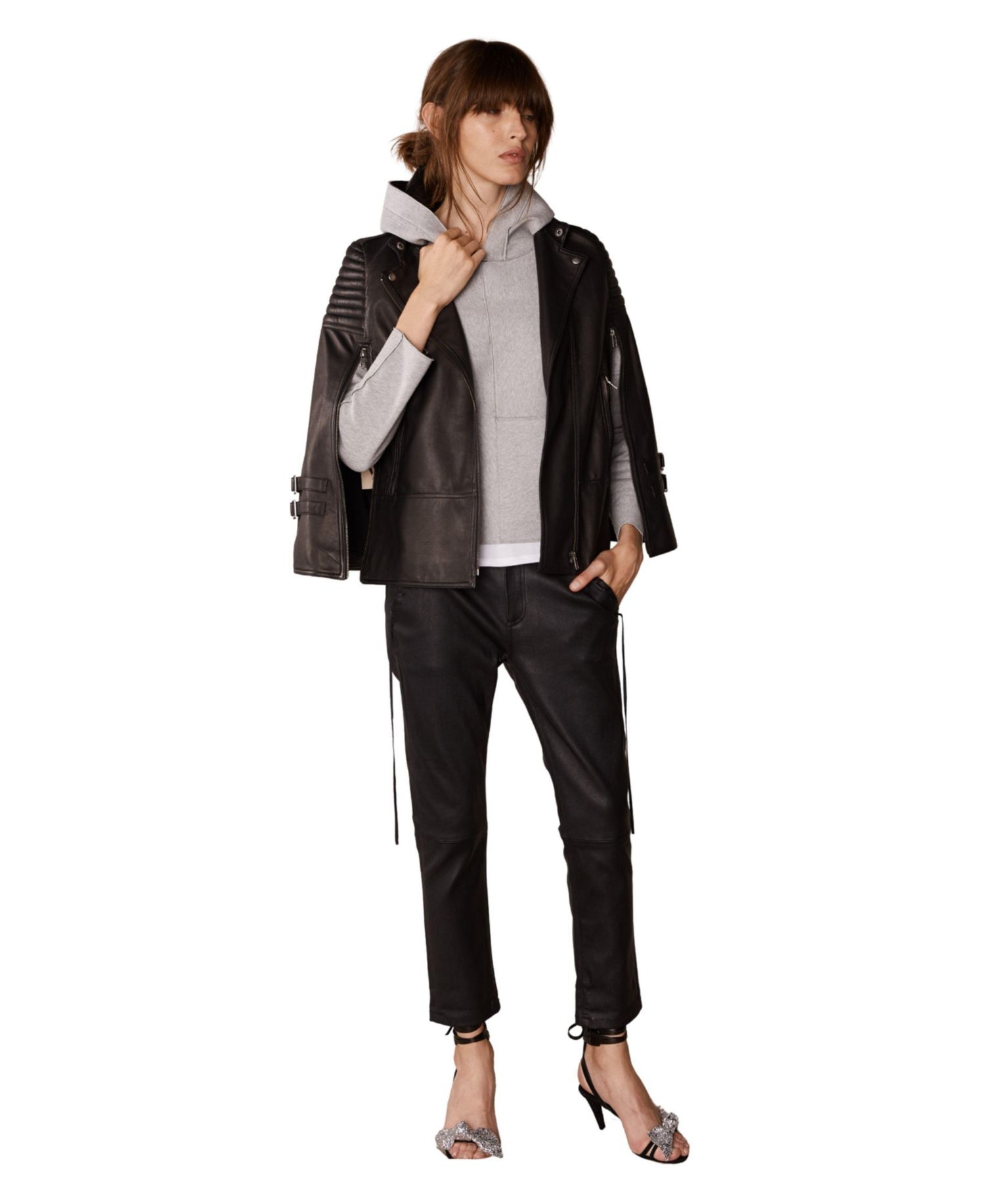 Women's Crosby Moto Leather Cape Jacket