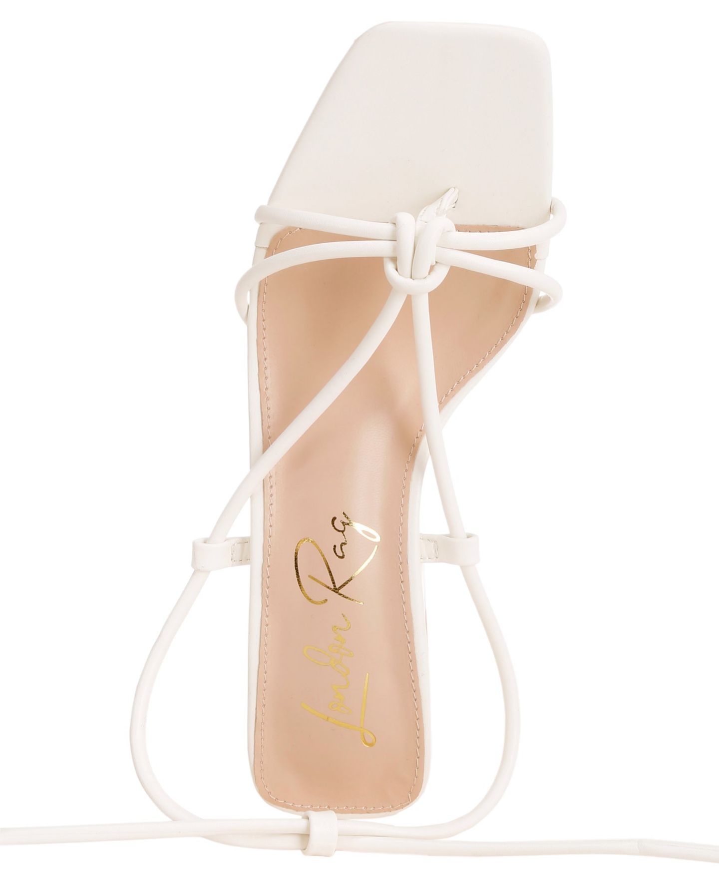 Женские туфли London Rag Porsiah Strappy Tie Up Block Heels, цвет: Белый гладкий — фото 4