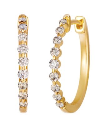 Honey Gold Diamond Hoop Earrings (3/8 ct. t.w.) in 14k Yellow Gold