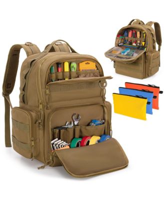 Heavy-duty Tool Bagpack For Men With 3 Pouches