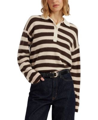 Chinti and Parker Women's Merino Stripe Polo Top