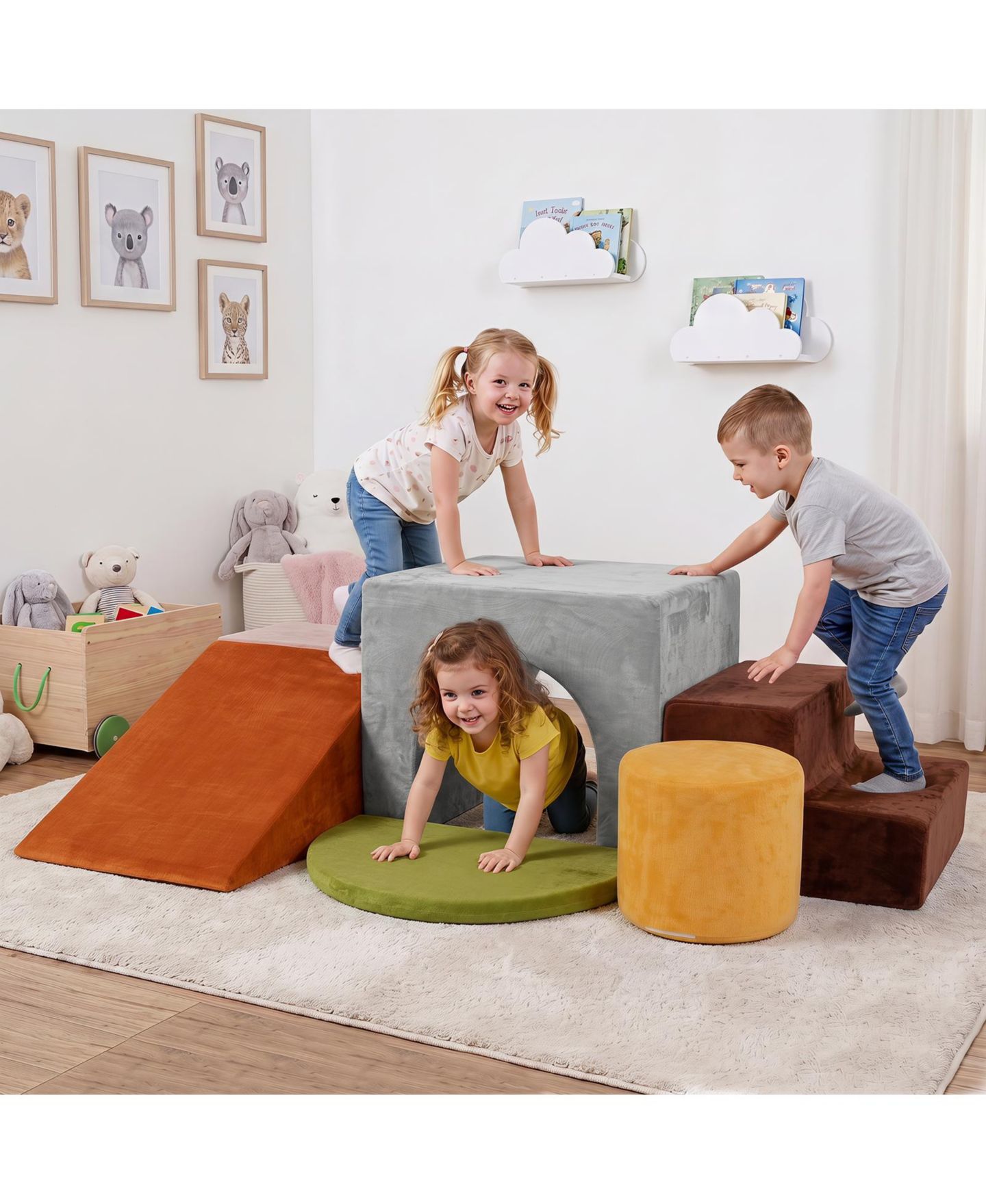 Детские конструкторы Costway Foam Climbing Blocks 6-Piece Set, от 3 лет, цвет: Assorted Pre-Pack — фото 4