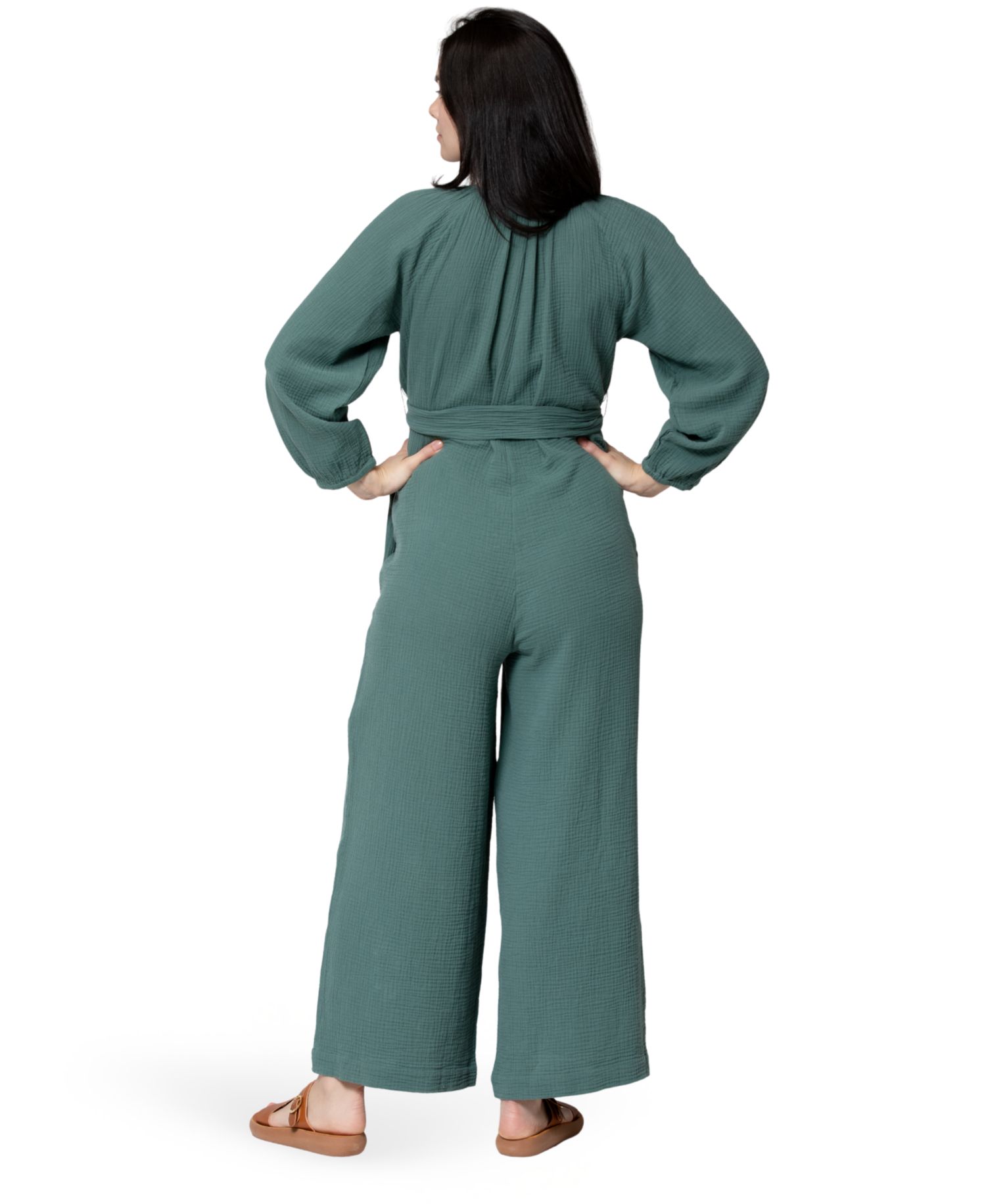 Alma Maternity & Nursing Cotton Gauze Jumpsuit