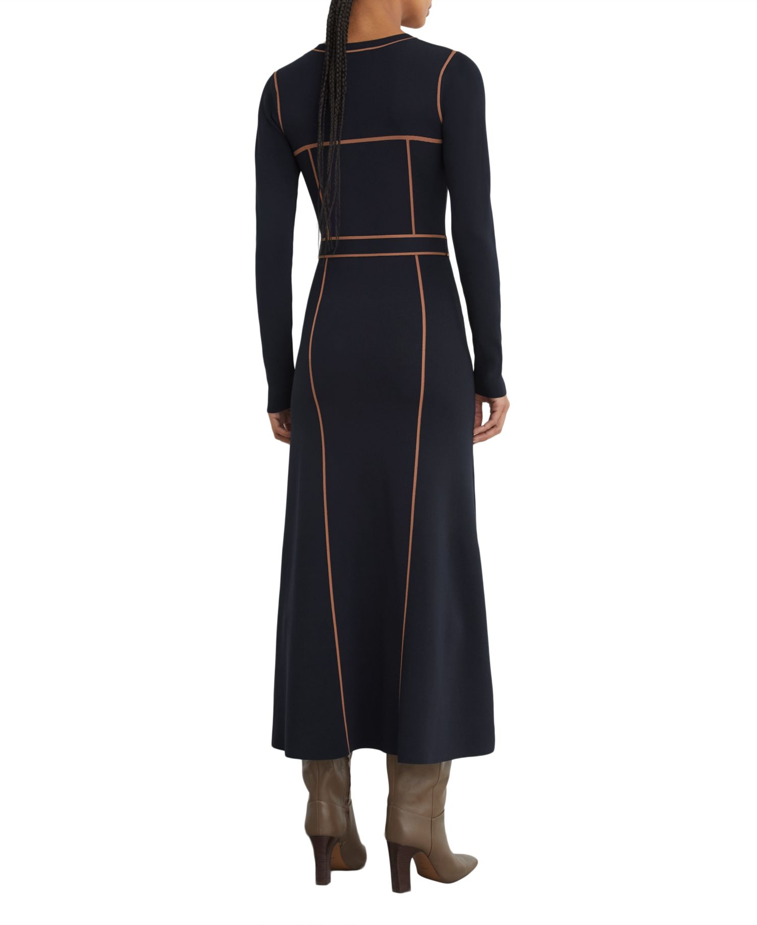 Women's Etta Long-Sleeve Colorblock Midi Sweater Dress