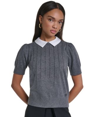 Women's Collared Short Sleeve Sweater