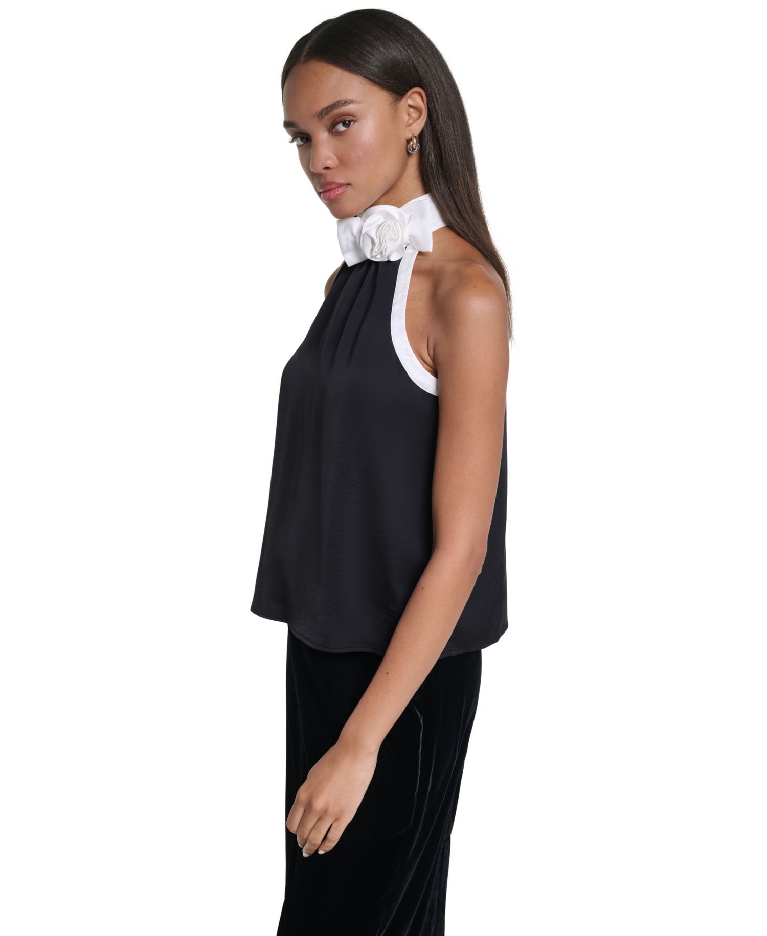 Women's Halter Colorblock Blouse
