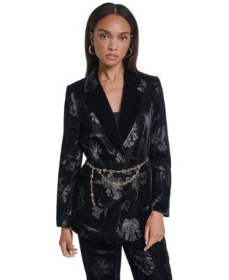 Women's Velvet Jacquard Blazer