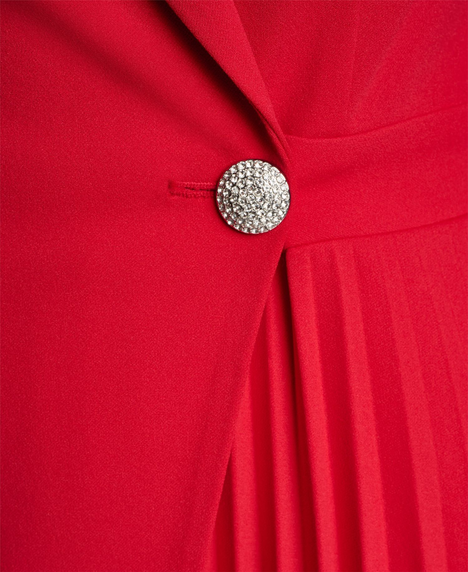 Petite Pleated Long-Sleeve Coatdress