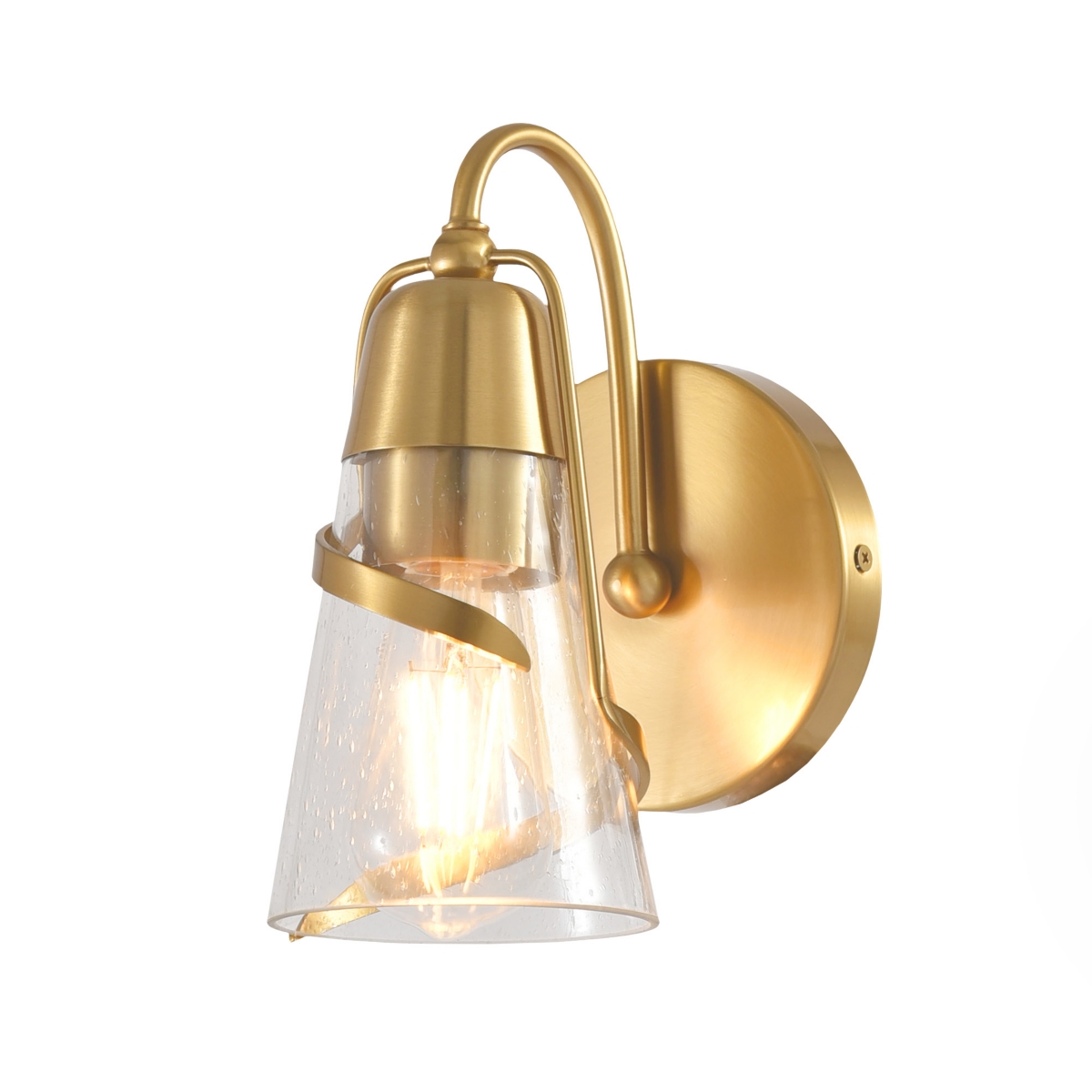 Parrot Uncle 5" Antique Seeded Glass Modern Arch Bathroom Vanity Light Wall Sconce
