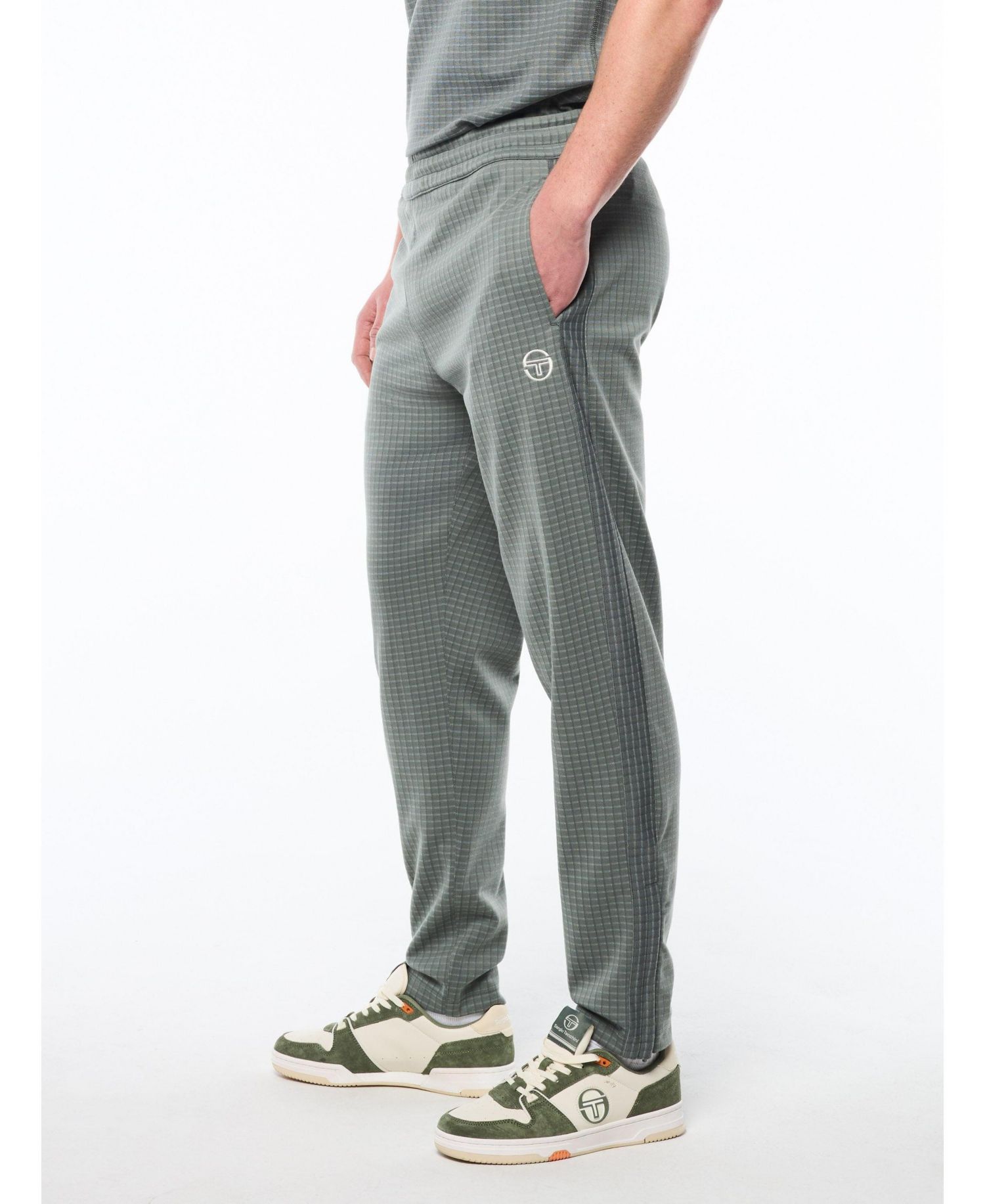 Men's Rete Stretch Allover Check Track Pants