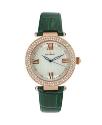 Women's Quartz Carmen Crystal Bezel Leather Watch, 38mm