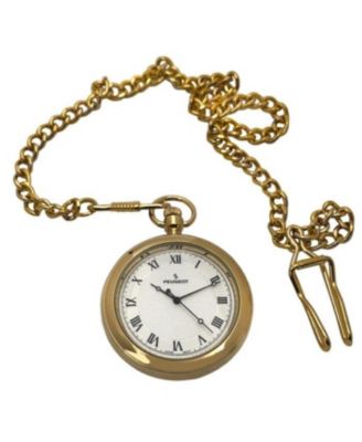  14K Gold Plated Vintage Pocket Watch with Chain