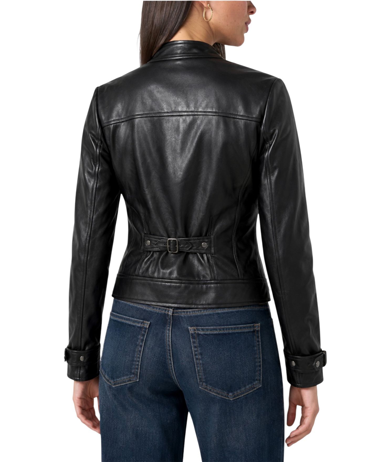 Женская куртка Liverpool Los Angeles Faux Leather Moto Zip-Front, цвет: Чёрный — фото 3