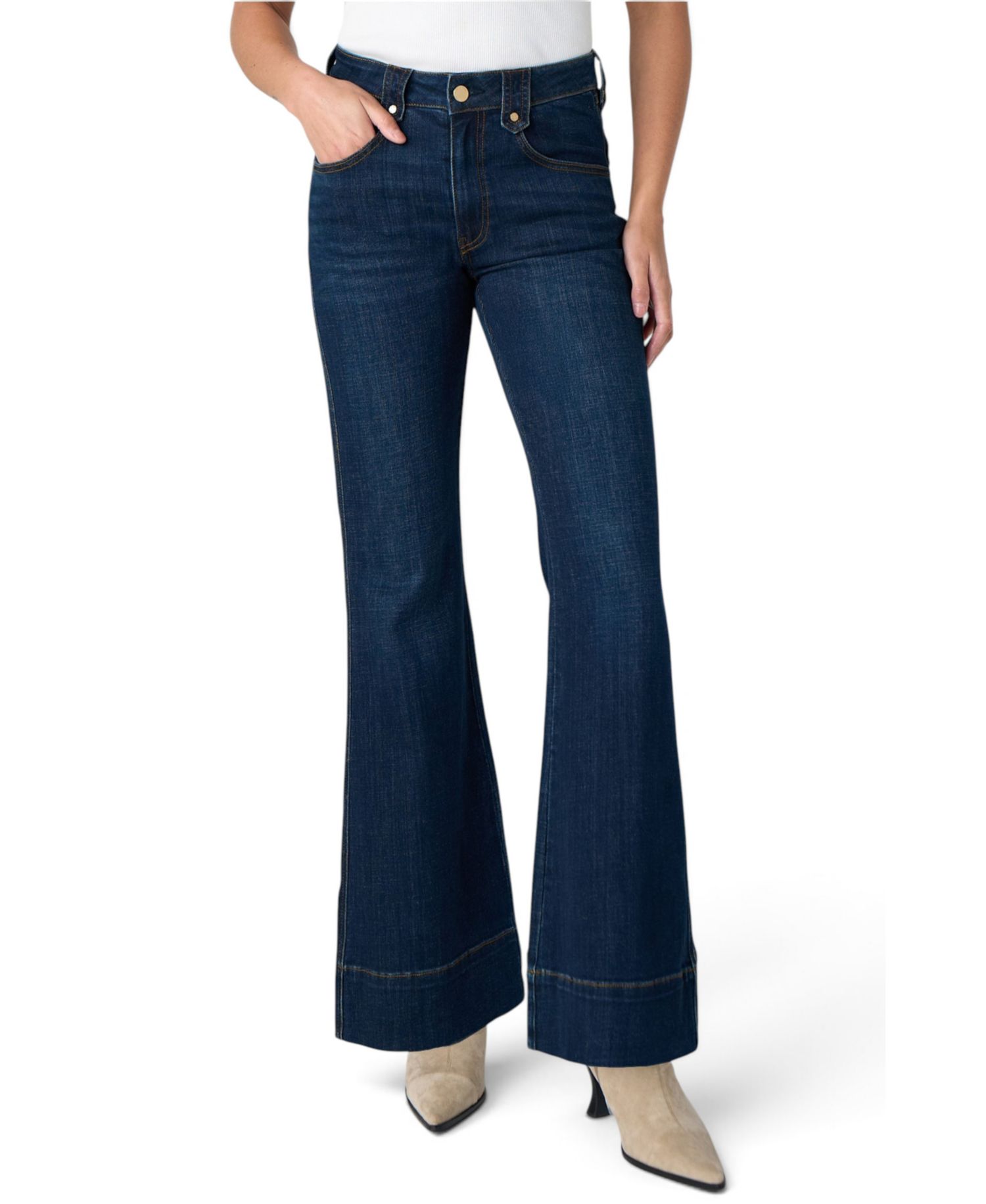 Women's Hannah Outlaw High-Waisted Flare Dark Wash Jeans