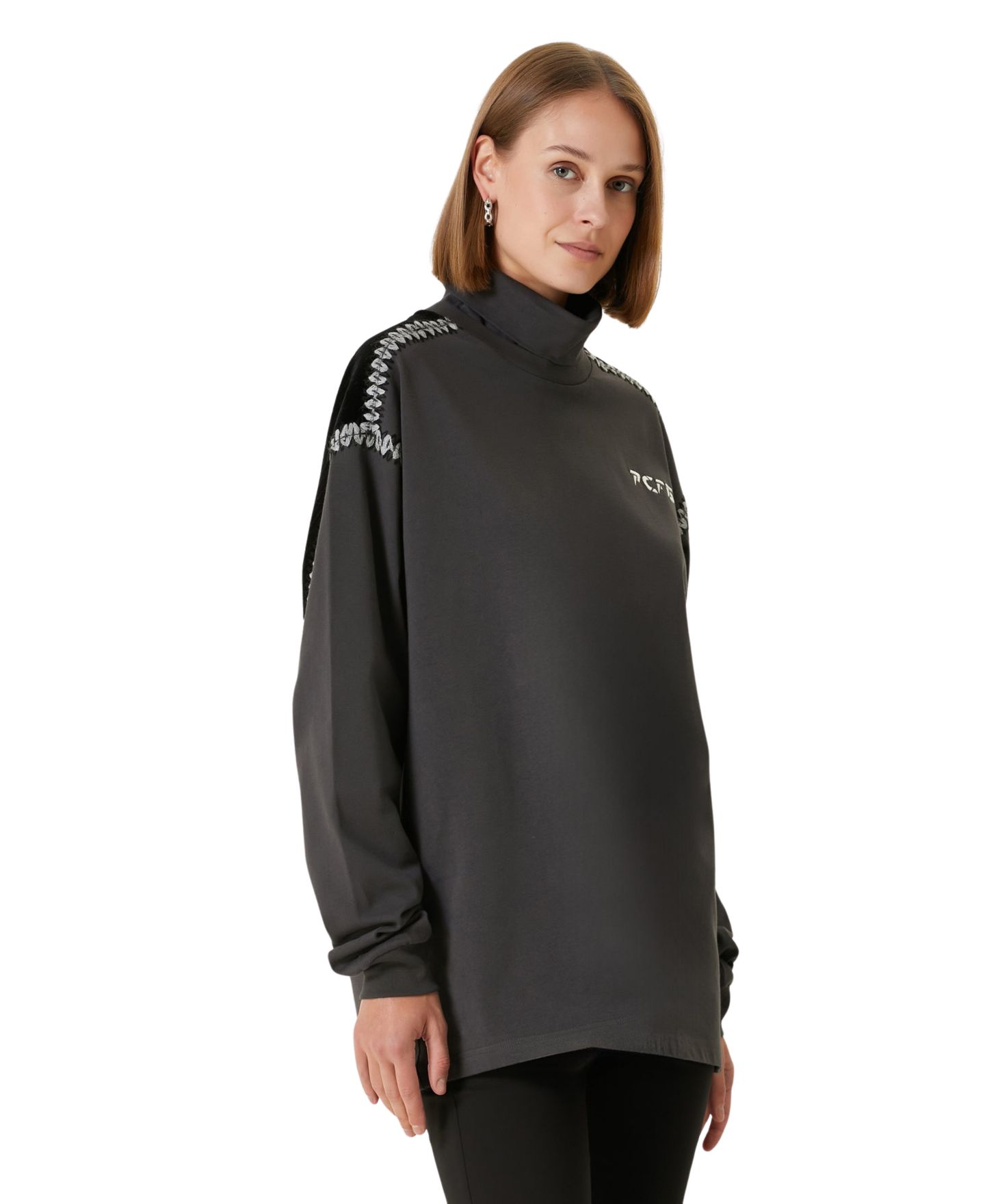 Мужская футболка PCFG Cotton High Neck, цвет: Угольный — фото 1