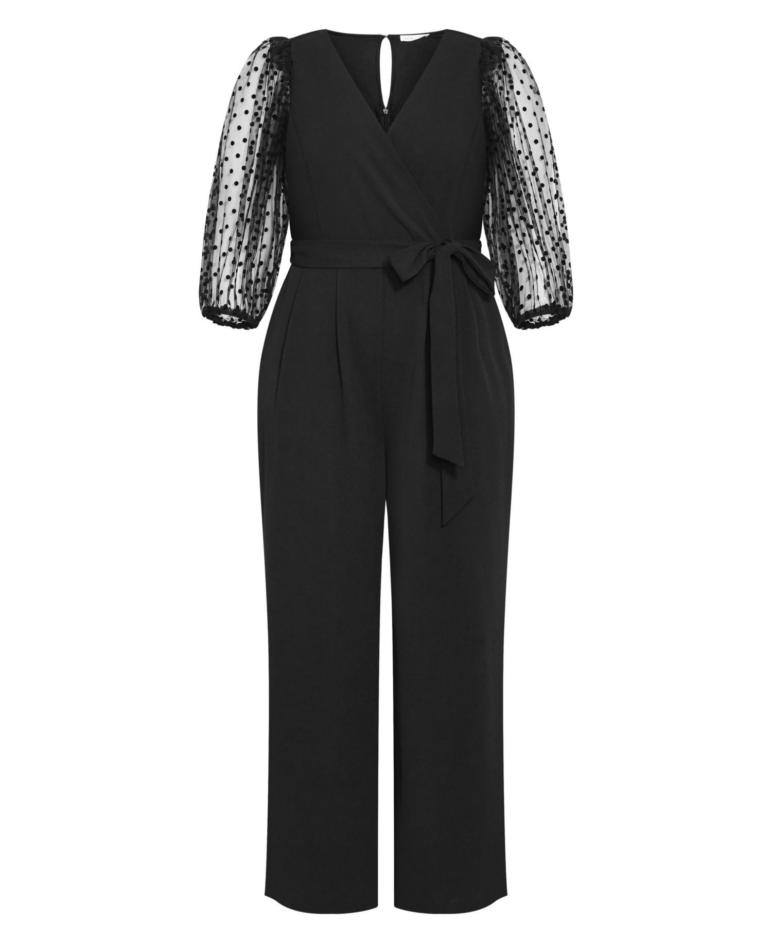 Women's Asher Spot Mesh Sleeve Jumpsuit