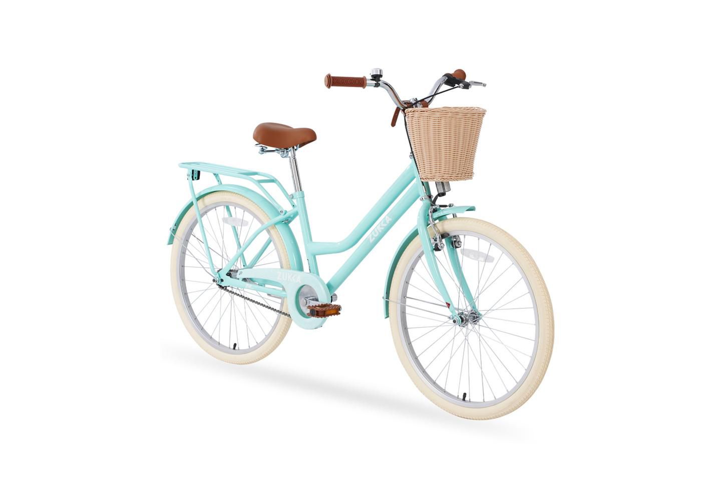 Детская игрушка YOBTOP 24-Inch Single-Speed Girls Bike with Front Basket and Rear Rack, Ages 14 & Up, цвет: Мятный зелёный — фото 1