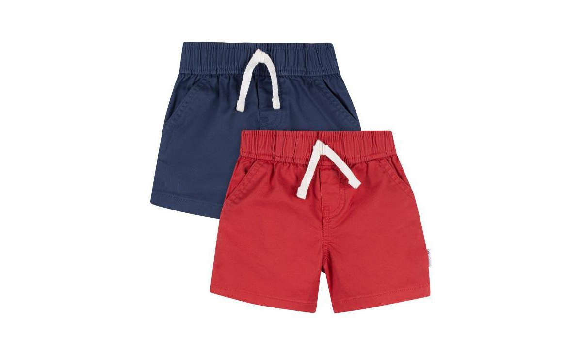 Gerber Baby Boys' Pull-On Cotton-Blend Shorts, 2-Piece Set