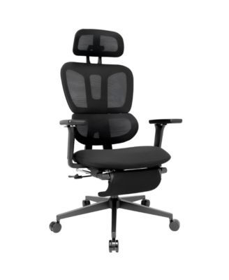 Ergonomic Office Chair with Footrest, High-back Computer Chair with Dynamic Lumbar Support