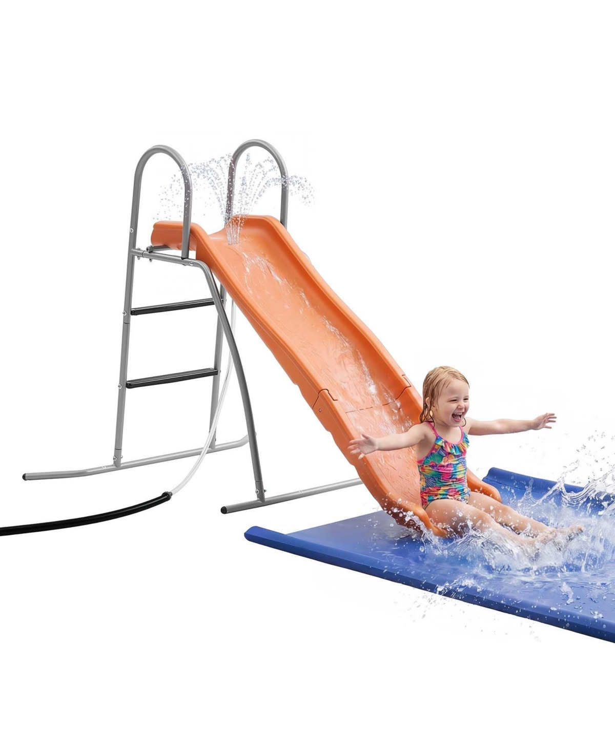 Hongge Freestanding Water Slide with Built-in Sprinkler, 100 lb Capacity, Ages 3+