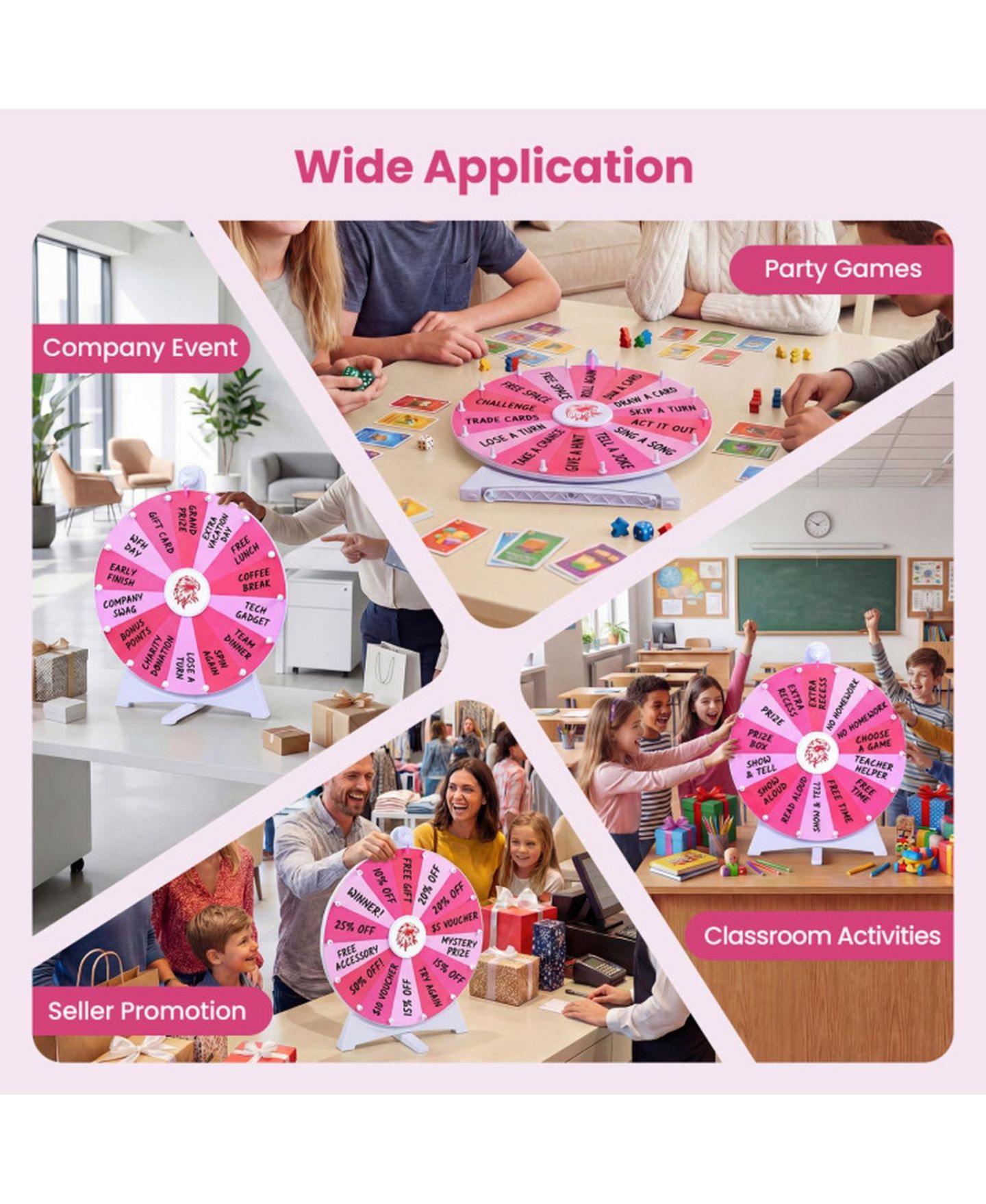 Детская настольная игра HONGGE Rewritable 14-Slot Spin Wheel Board Game, Ages 3+, цвет: Разноцветный — фото 2