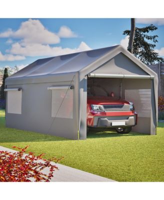 10x20 FT Heavy Duty Carport Canopy with Removable Sidewalls and Roll-Up Windows