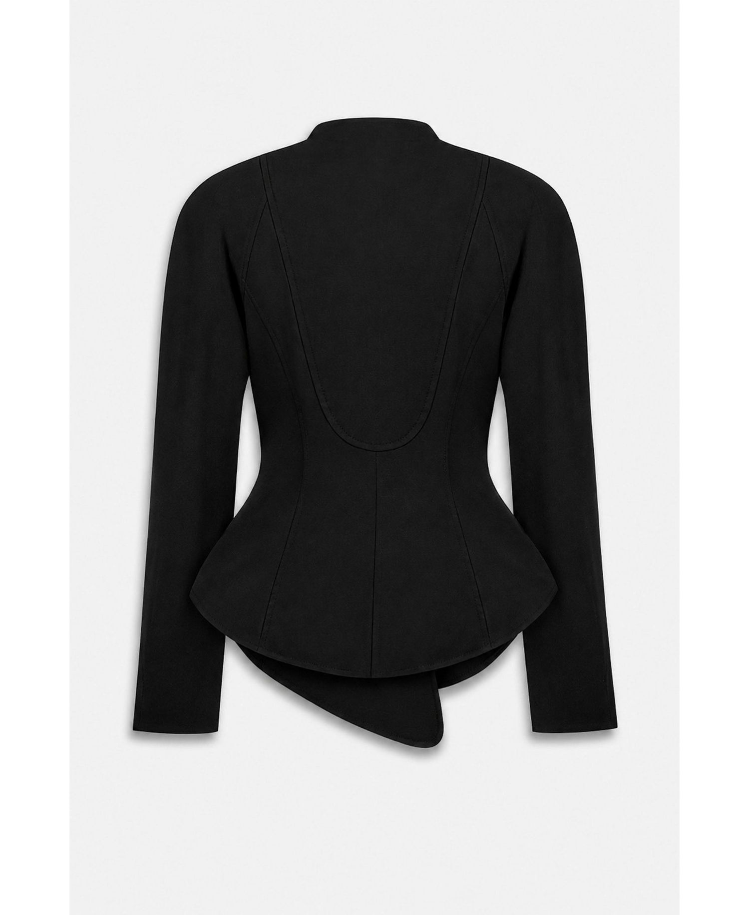 Women's Double-Breasted Stand Collar Peplum Jacket