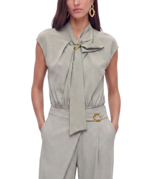 Женская блузка NOCTURNE Collared Sleeveless Bodysuit Blouse, цвет: Мятный зелёный
