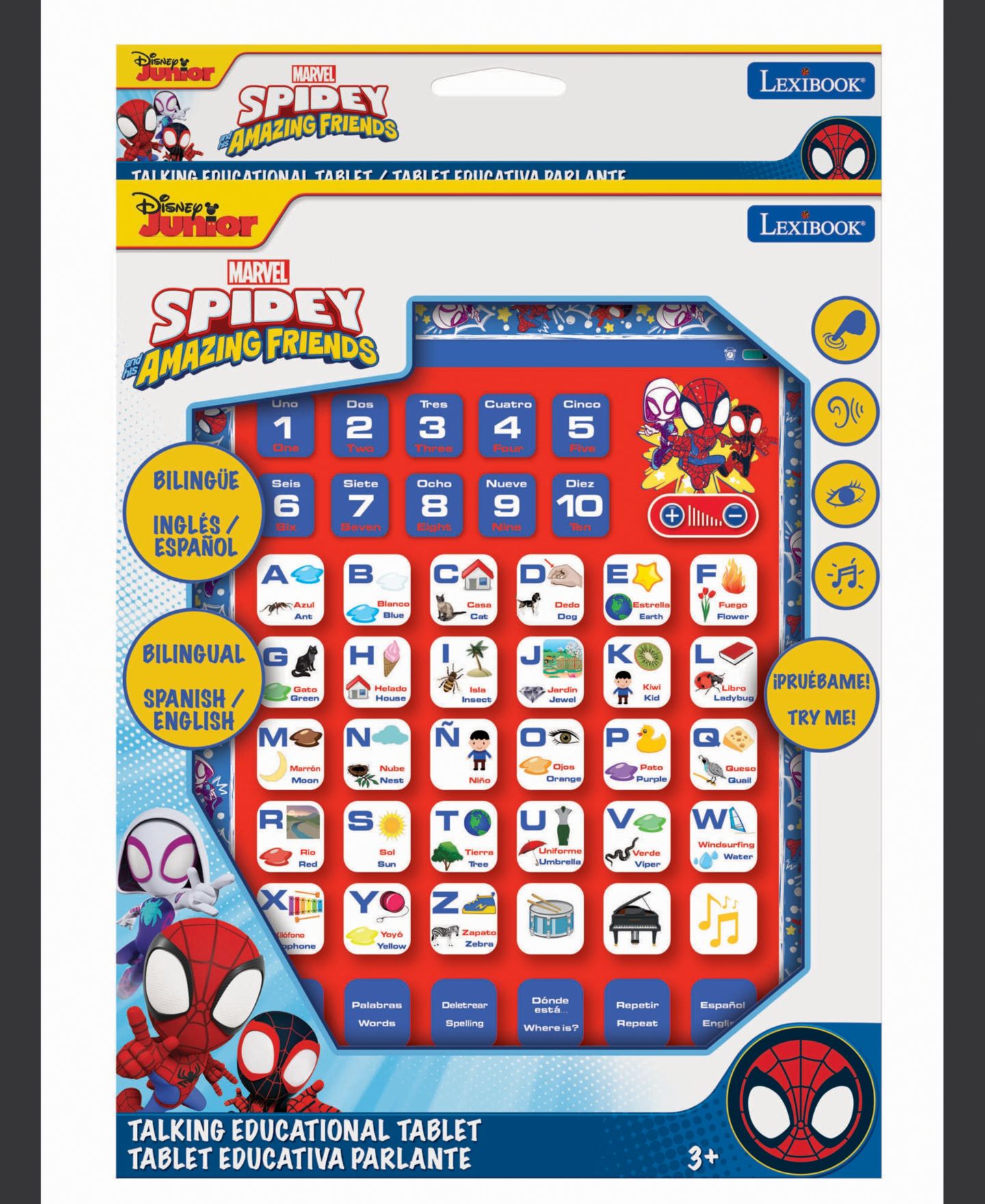 Детские игрушки Spidey & His Amazing Friends Lexibook Spidey and his Amazing Friends, Bilingual Learning Tablet, English / Spanish, цвет: Красный — фото 2