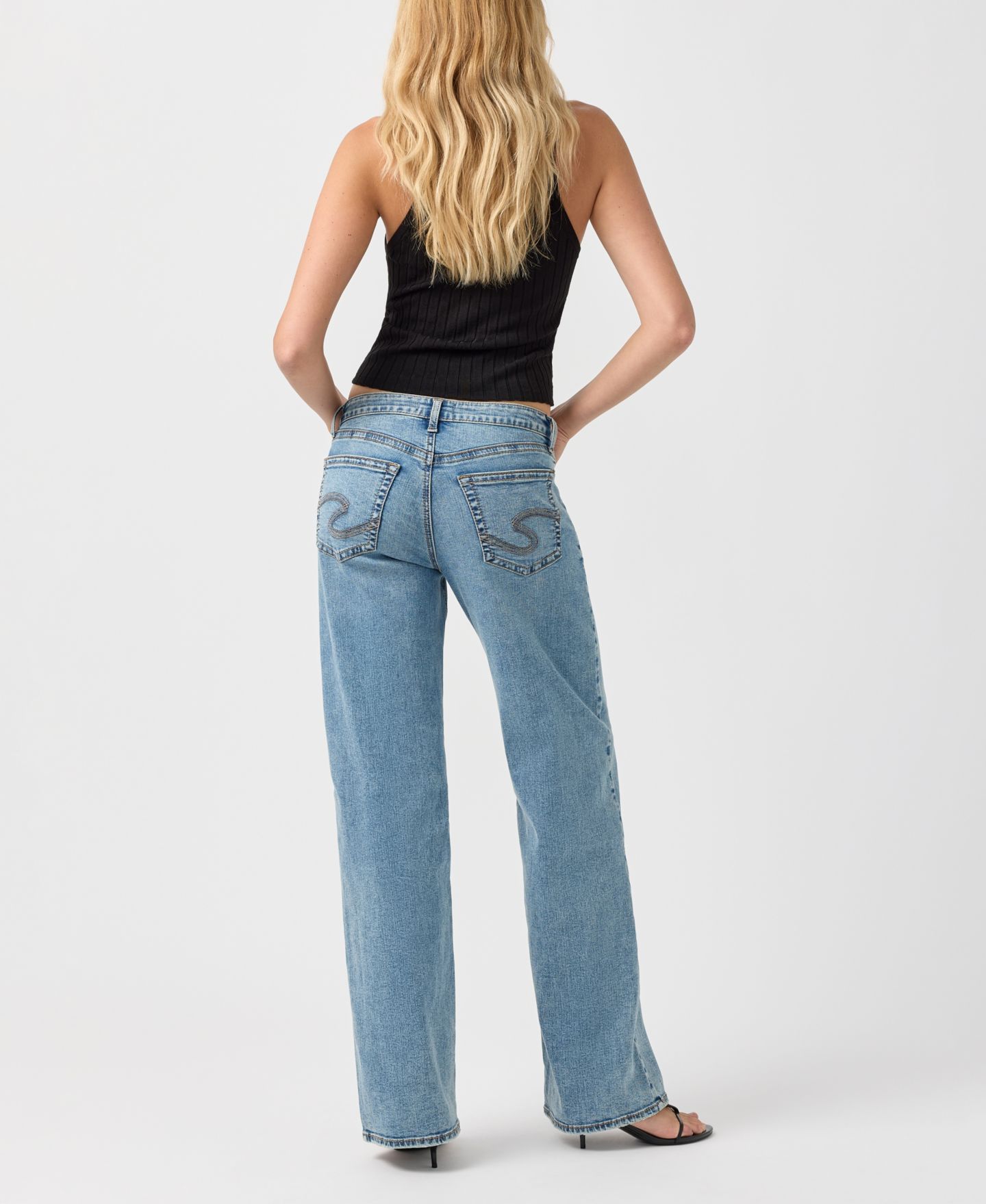 Женские джинсы Silver Jeans Co. Loose & Low Wide-Leg, цвет: Late After — фото 4