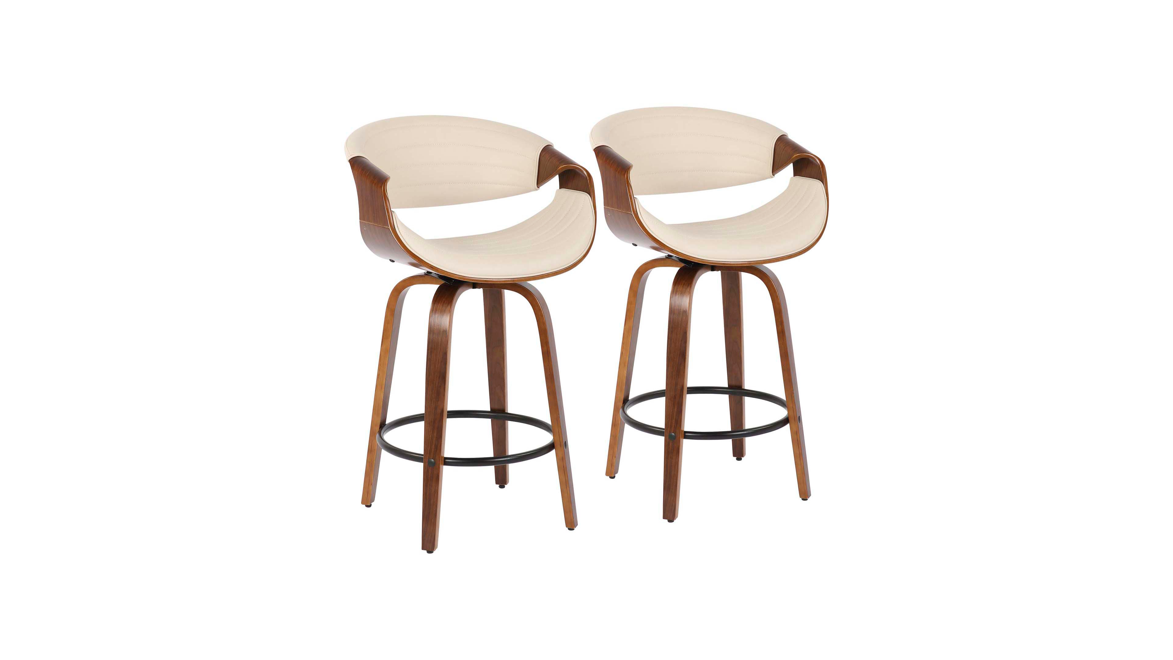 Lumisource Symphony Upholstered Swivel Counter Stool, Set of 2