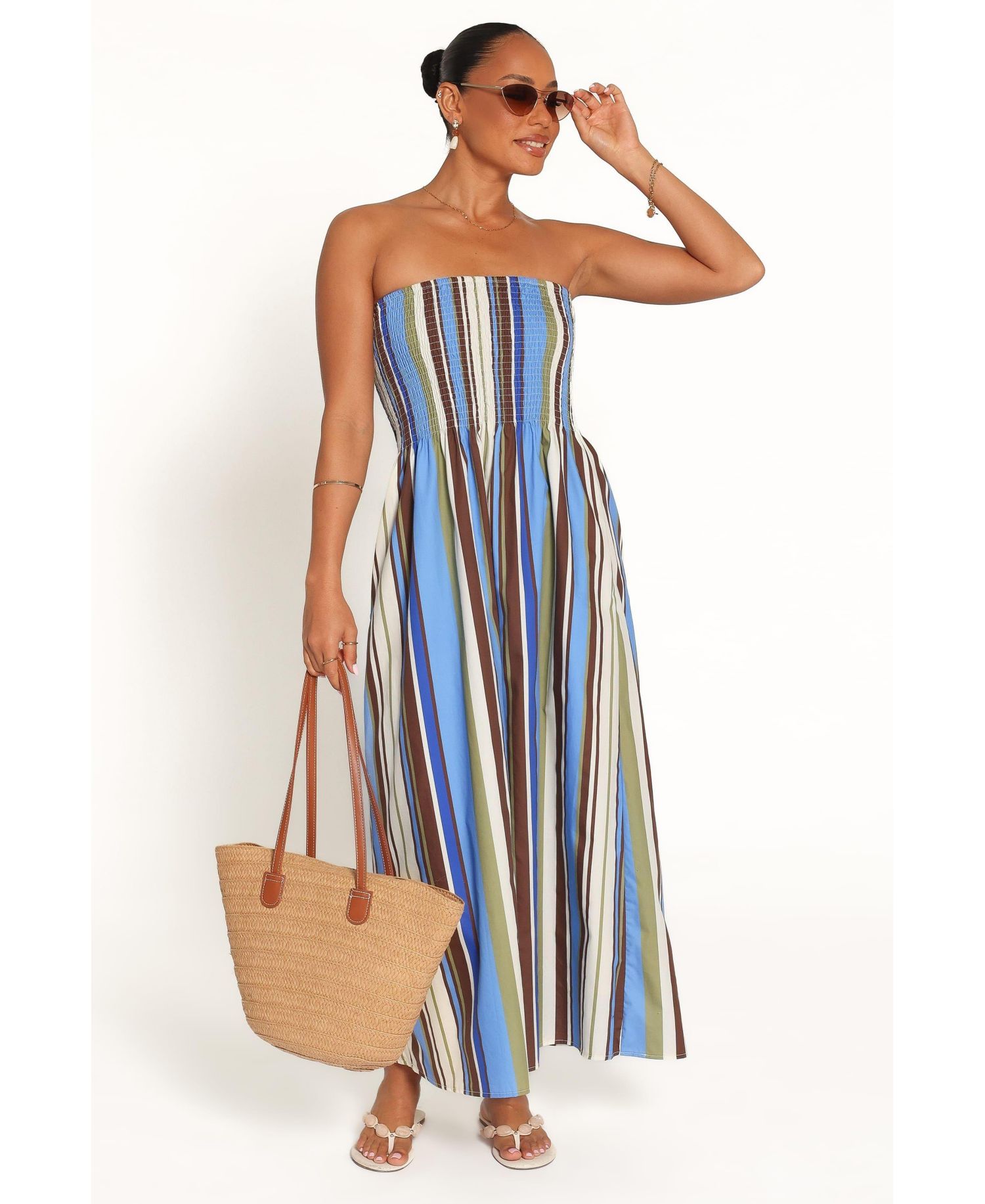 Women's Nella Strapless Striped Maxi Dress