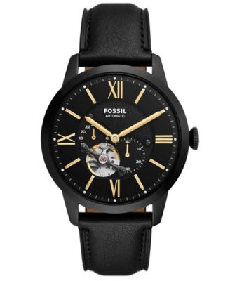 Men's Automatic Townsman Water-Resistant Leather Watch 44mm