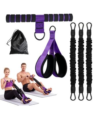 Adjustable 30-90lbs Pedal Resistance Bands With Handles Portable Home Gym Workout Equipment