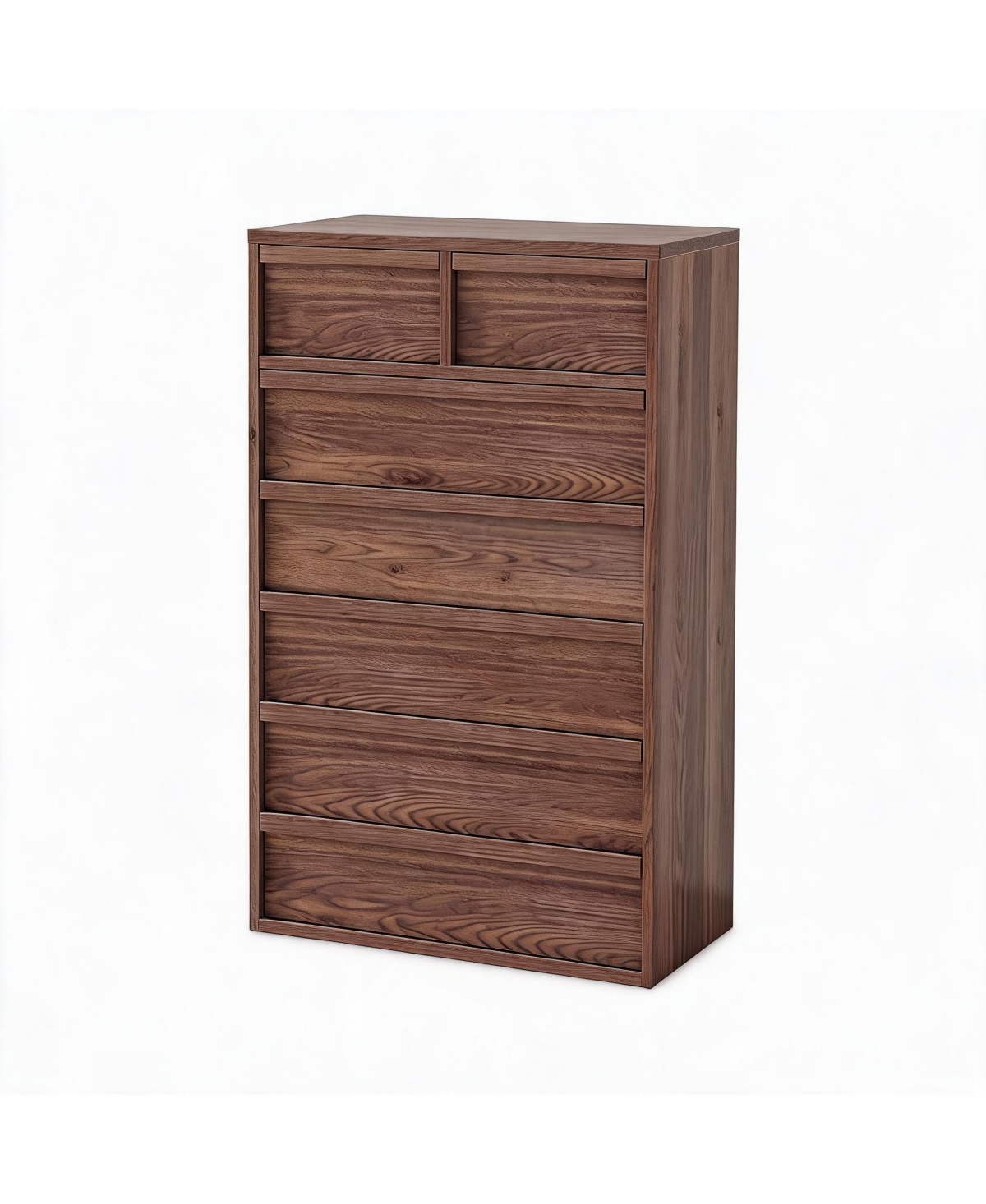 homfan 7-Drawer Dresser for Bedroom, 46.8 Inch Tall Wooden Chest with Storage, Wooden Handles, Vertical Dresser - Dark Brown