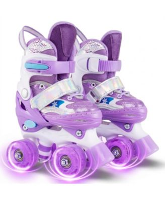 Toddler Adjustable Quad Roller Skates with Light-Up Wheels Ages 3-4