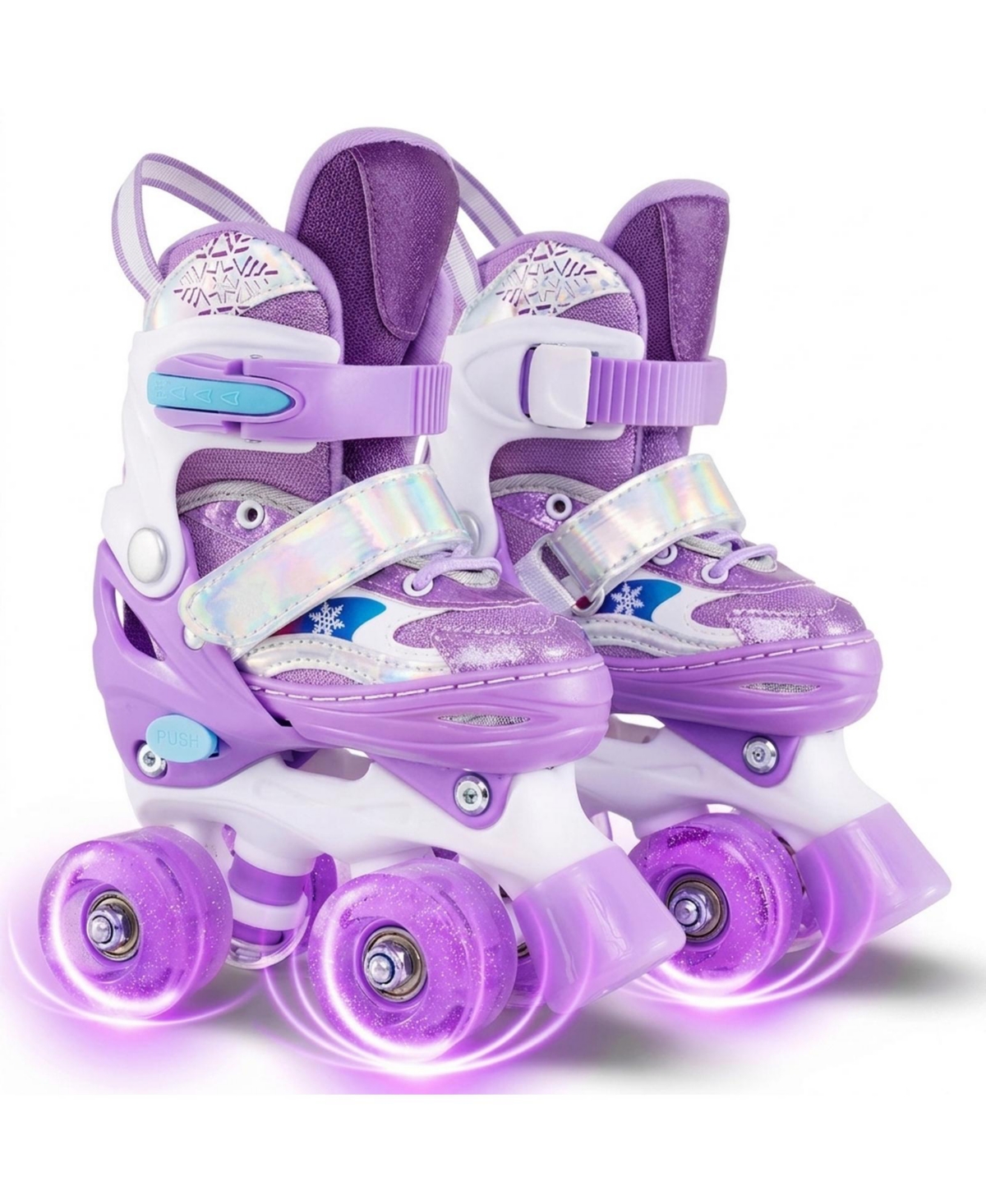 Hongge Toddler Adjustable Quad Roller Skates with Light-Up Wheels Ages 3-4